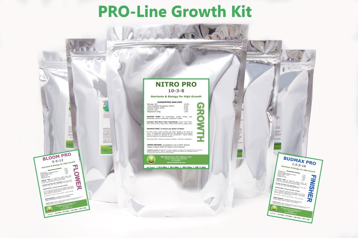 PRO-Line High Growth Kit (Nitro PRO, Bloom PRO & BudMax PRO) - Terra Biotics