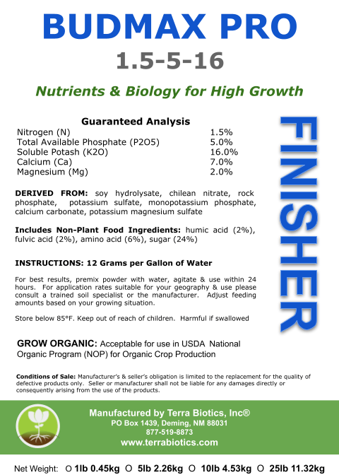 PRO-Line High Growth Kit (Nitro PRO, Bloom PRO & BudMax PRO) - Terra Biotics